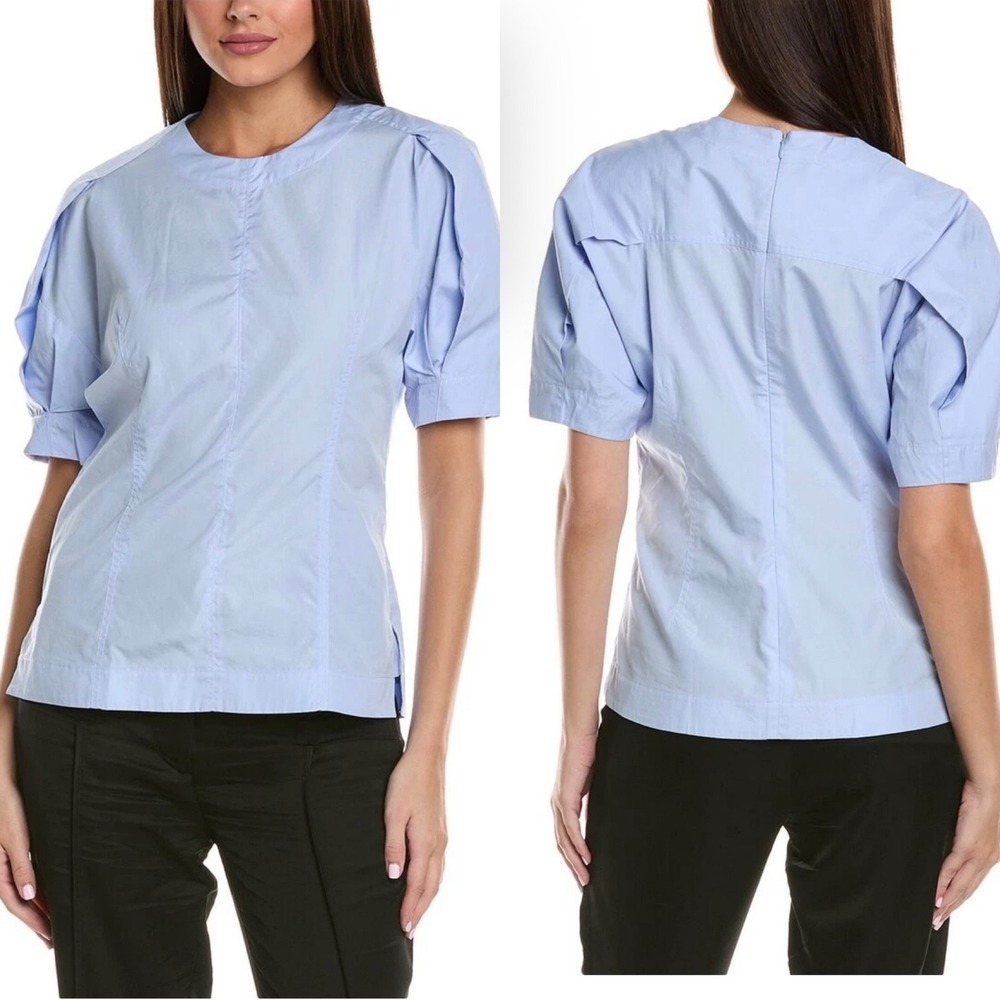 3.1 Phillip‎ Lim Balloon Sleeve Cotton Top Oxford Blue Size 4